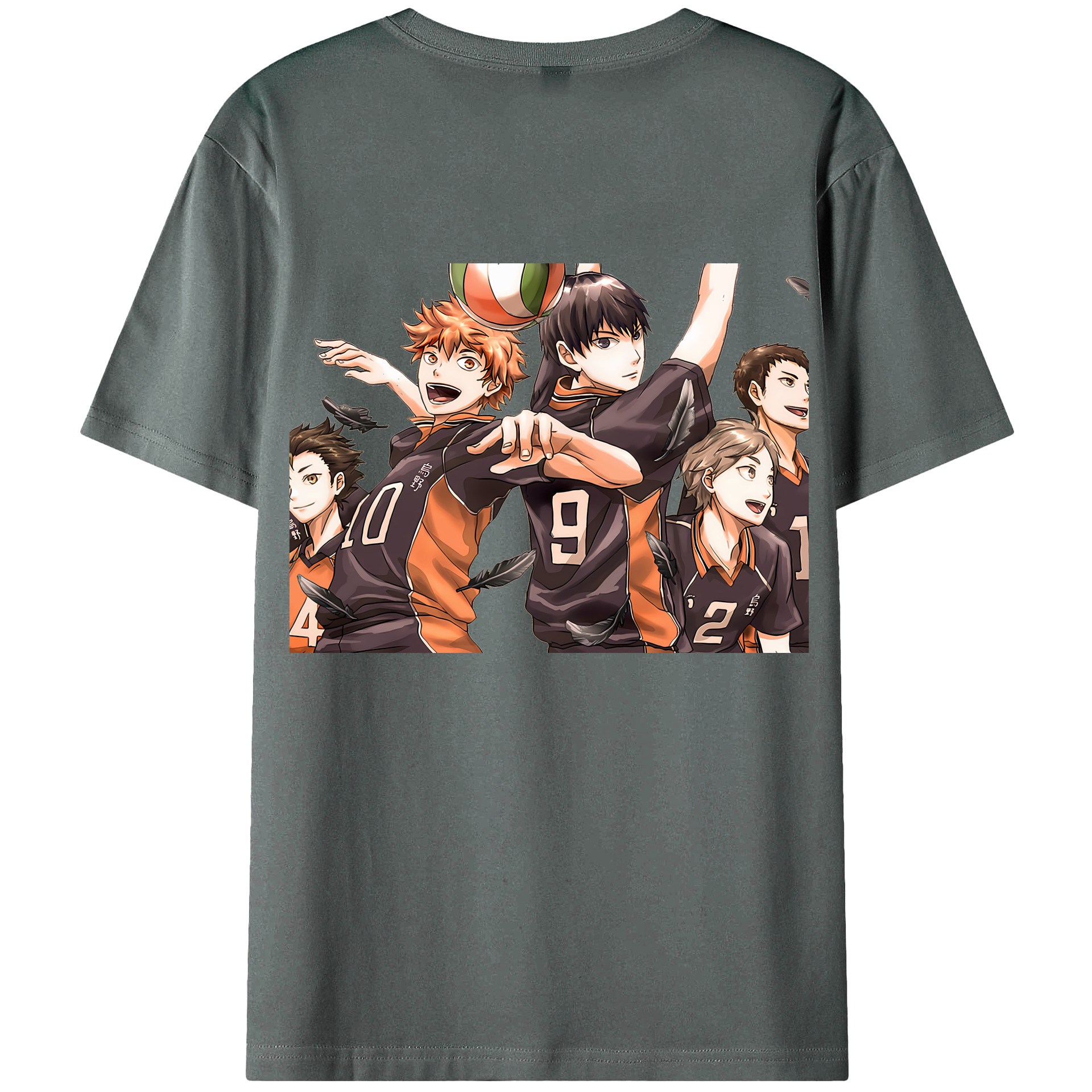 （画像用） ハイキュー!! Haikyu!! 綿100％ メンズ半袖Tシャツ（バックプリント） 通気性